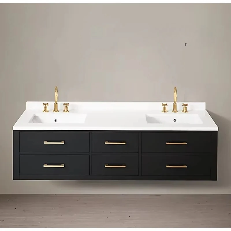 

light luxury solid wood bathroom cabinet country retro bathroom cabinet simple cabinet