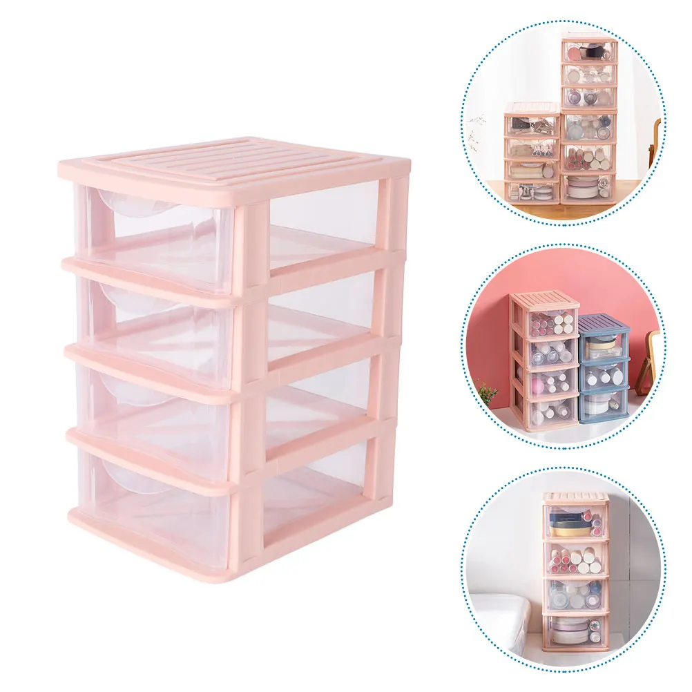 

Drawer Style Storage Box Desktop Organizer For Makeup Cosmetics Sundries Home Office School Multi-Function Transparent