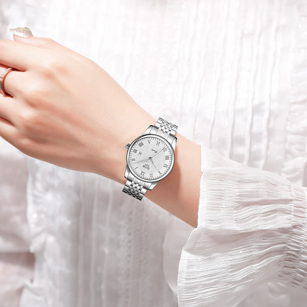 SKMEI Fashion Luxury Design 3Bar Waterproof Time Date Wristwatches Business Quartz Movement Watches For Men Women Simple Watch