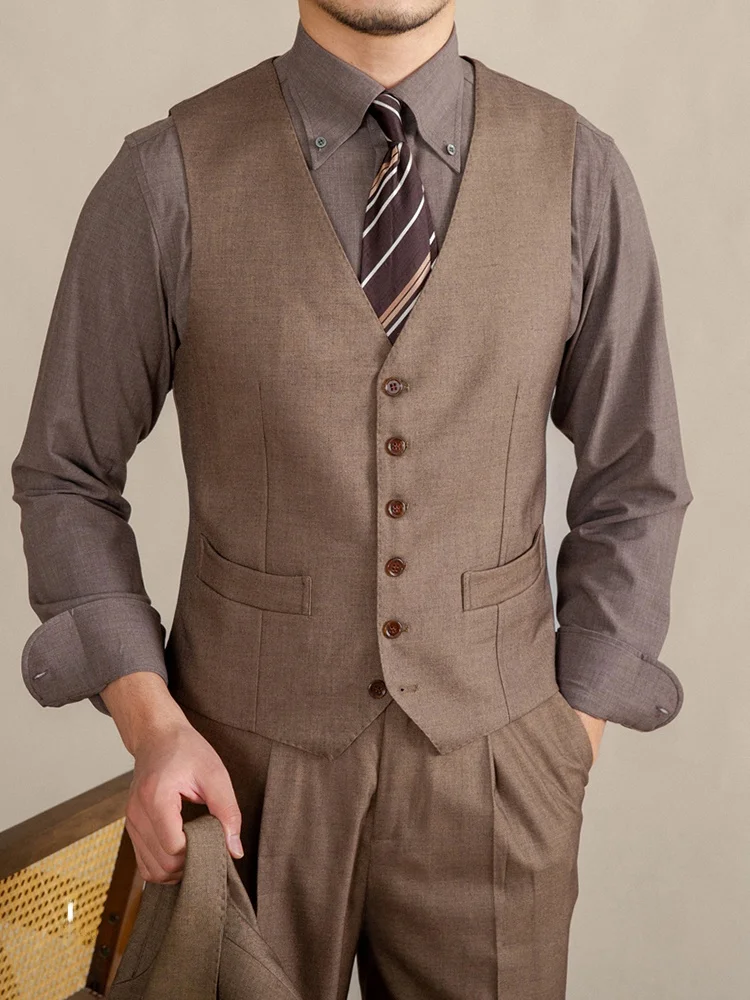 

Мужской жилет Slim Fit с V-образным вырезом в итальянском стиле, модный, универсальный, подходит к любому костюму. Олень...