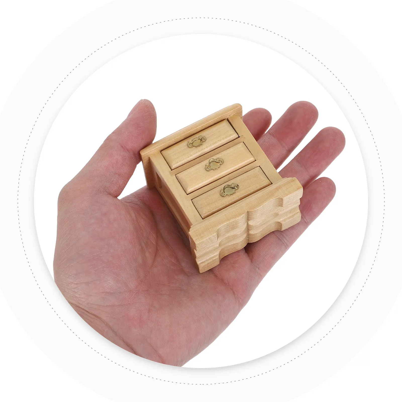 

Vintage Mini Nightstand Wooden Bedside Table 1:12 Scale Dollhouse Bedroom Decor Miniature Drawer Cabinet Micro