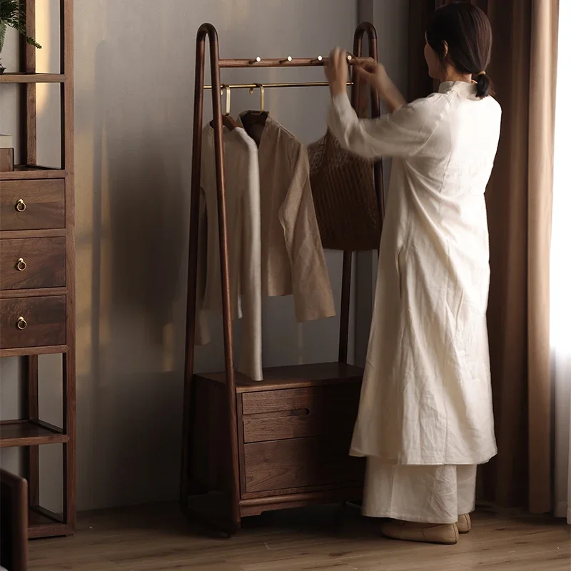 

Coat Rack Bedroom Furniture Solid Wood Floor Clothes Rack Clothes Rack
