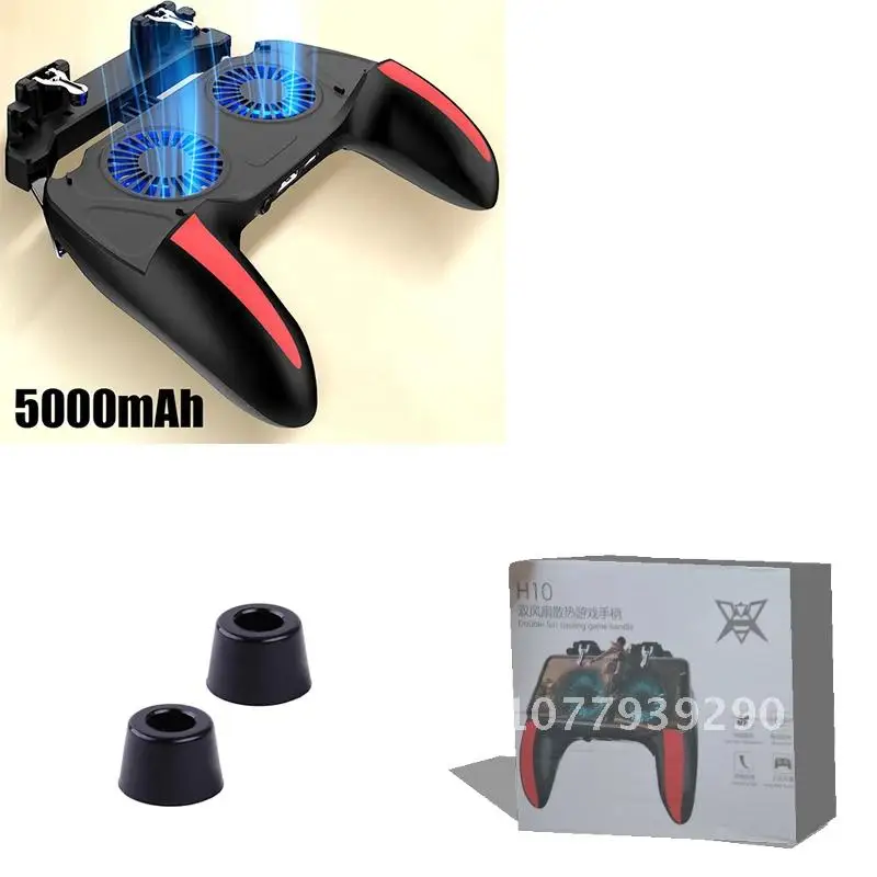 H10 Gamepad Pubg Controller Double Cool Fan 5000 Mah Powerbank Game-Controller Android Joystick Mobile Game Pad