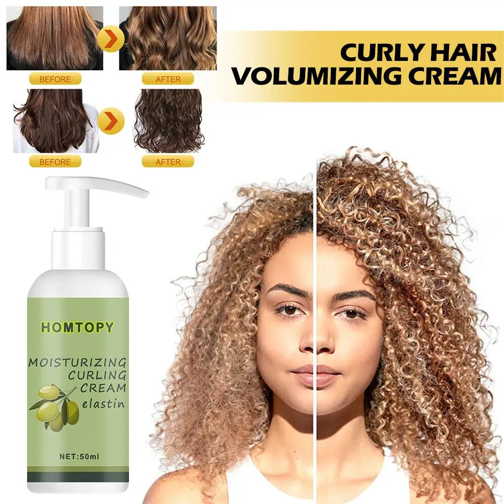 Crema volumizzante per capelli 50ml balsamo per capelli Volume Lift Styling Mousse capelli ricci elastina Curl Defining Cream per capelli ondulati A7C4