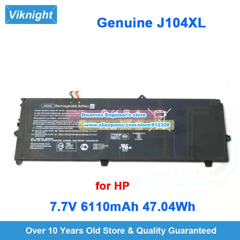 Genuine J104XL HSTNN-UB7E Battery MG04 MG04XL 7.7V 6110mAh 47.04Wh for HP Elite x2 1012 G1 G2 1KE33AW 1LV66EA 2TS26EA 2TS27EA