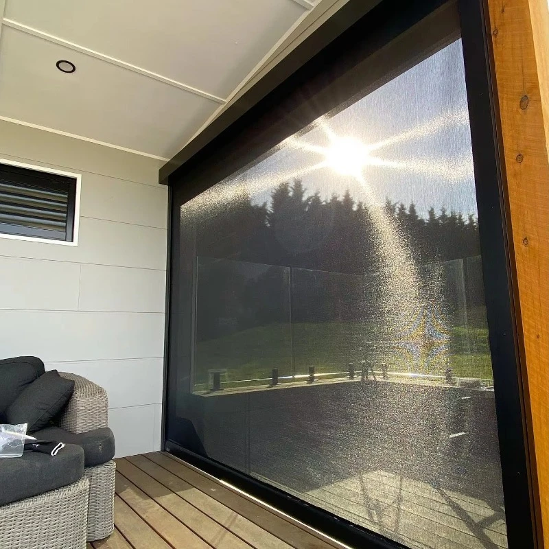 Custom Vertical Motor Pvc Waterproof Windproof Automatic Outdoor Roller Blinds