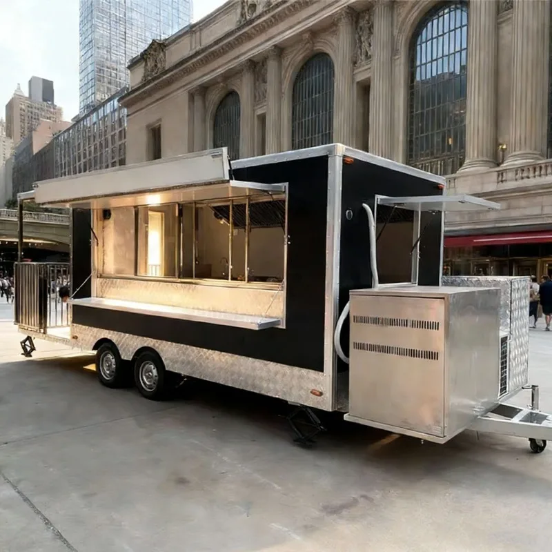 Food Concession Trailer Mobile Food Cart Commercial Kitchen with Pizza Counter for Outdoor Sales