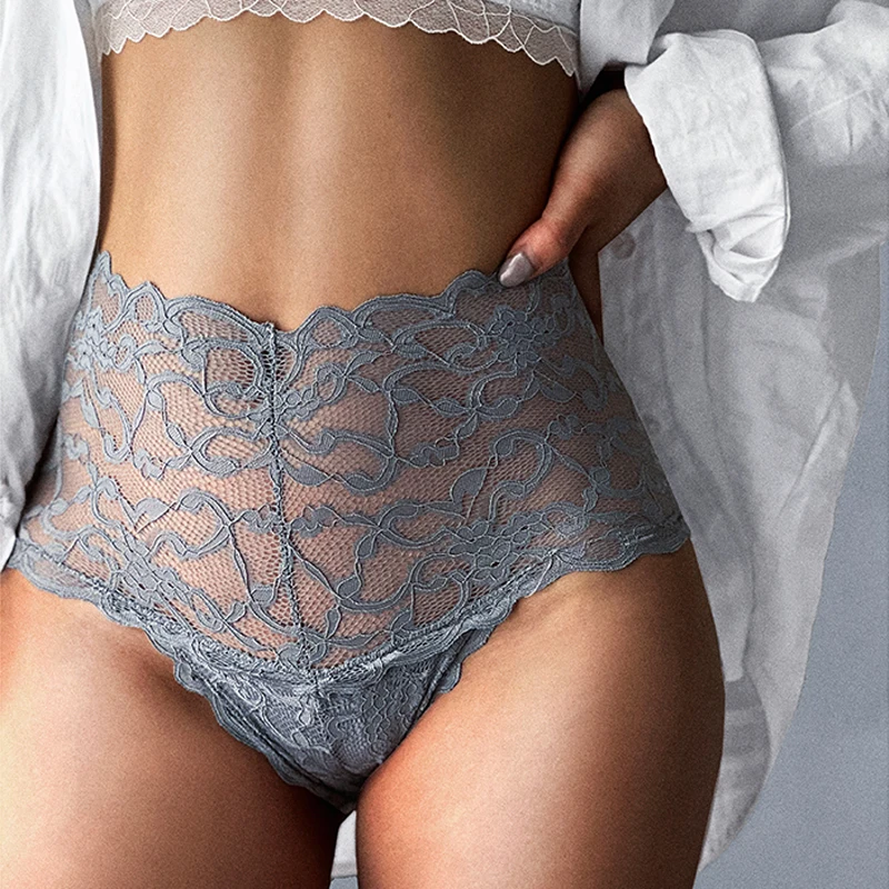 Meet\'r Women Sexy Panties Lace High Waist Briefs Underwear Ultrathin G String Temptation Underpant FemaleTransparent Lingerie