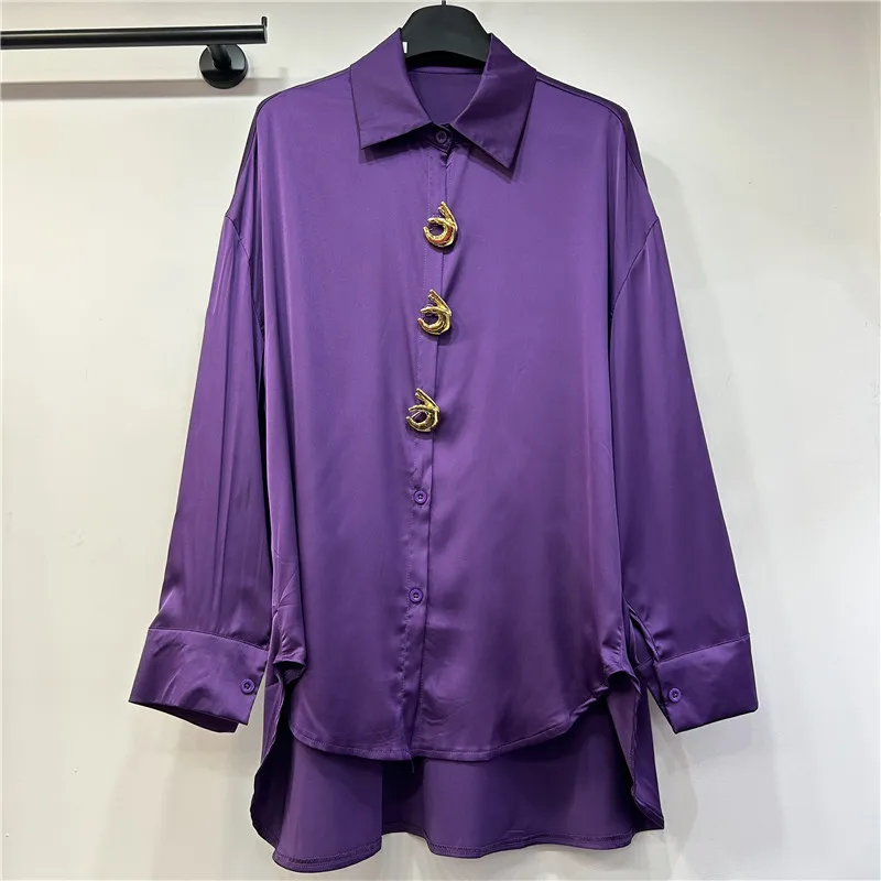 

SuperAen Europe and America Style Three-dimensional Button-decorated Loose Women's Mid-length Sun-protective Shirt
