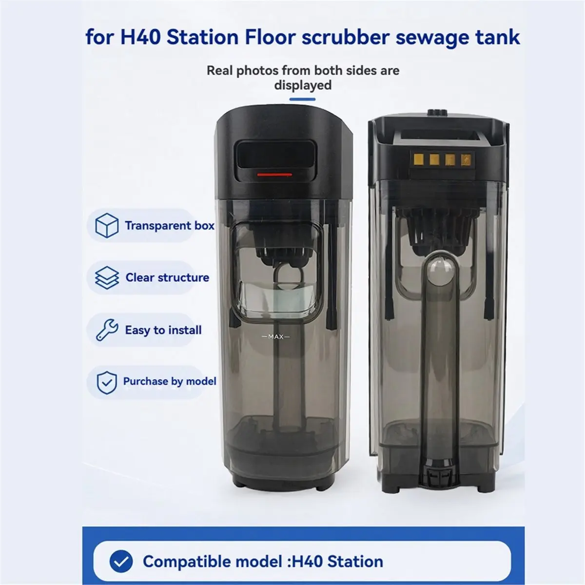 Vacuum Sewage Tank for H40-Station Vacuum Cleaner Water Tank Replacement Parts