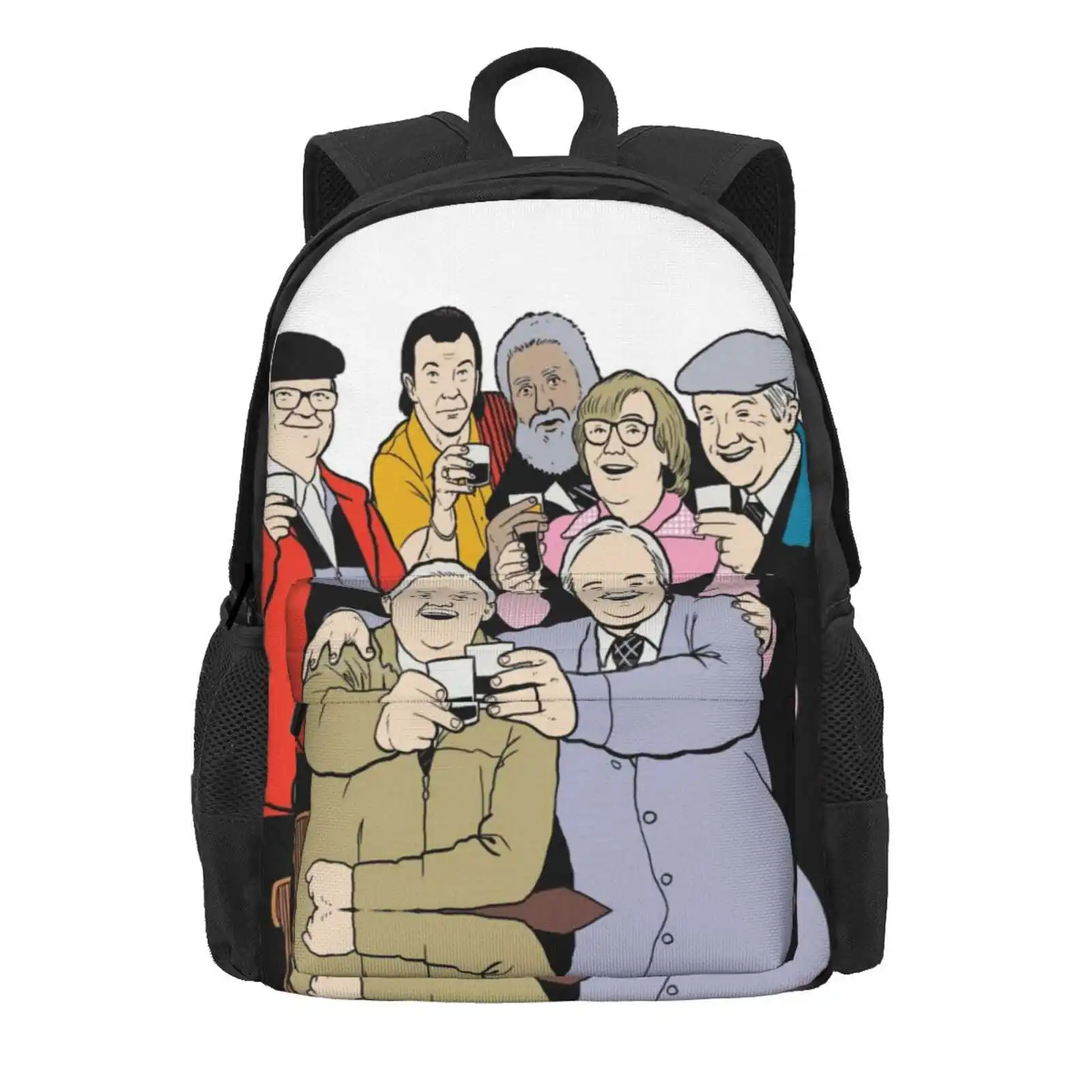 Still Game (Colour) Hot Sale Schoolbag Backpack Fashion Bags Still Game Scotland Glasgow Chewin The Fat Comedy The Broons Oor