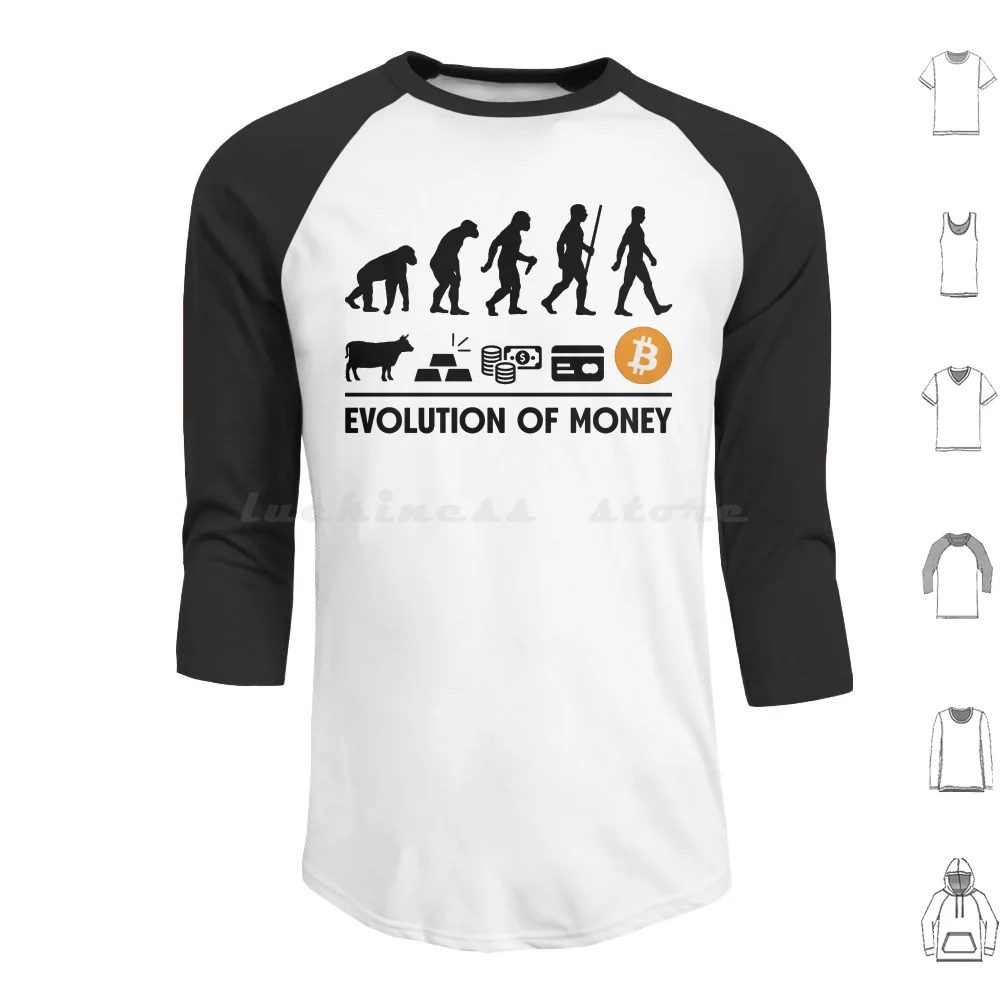 

Bitcoin Evolution Of Money Hoodie cotton Long Sleeve Bitcoin Btc Satoshi Satoshi Nakamoto Fiat Hal Finney Stack Sats Sats Hodl