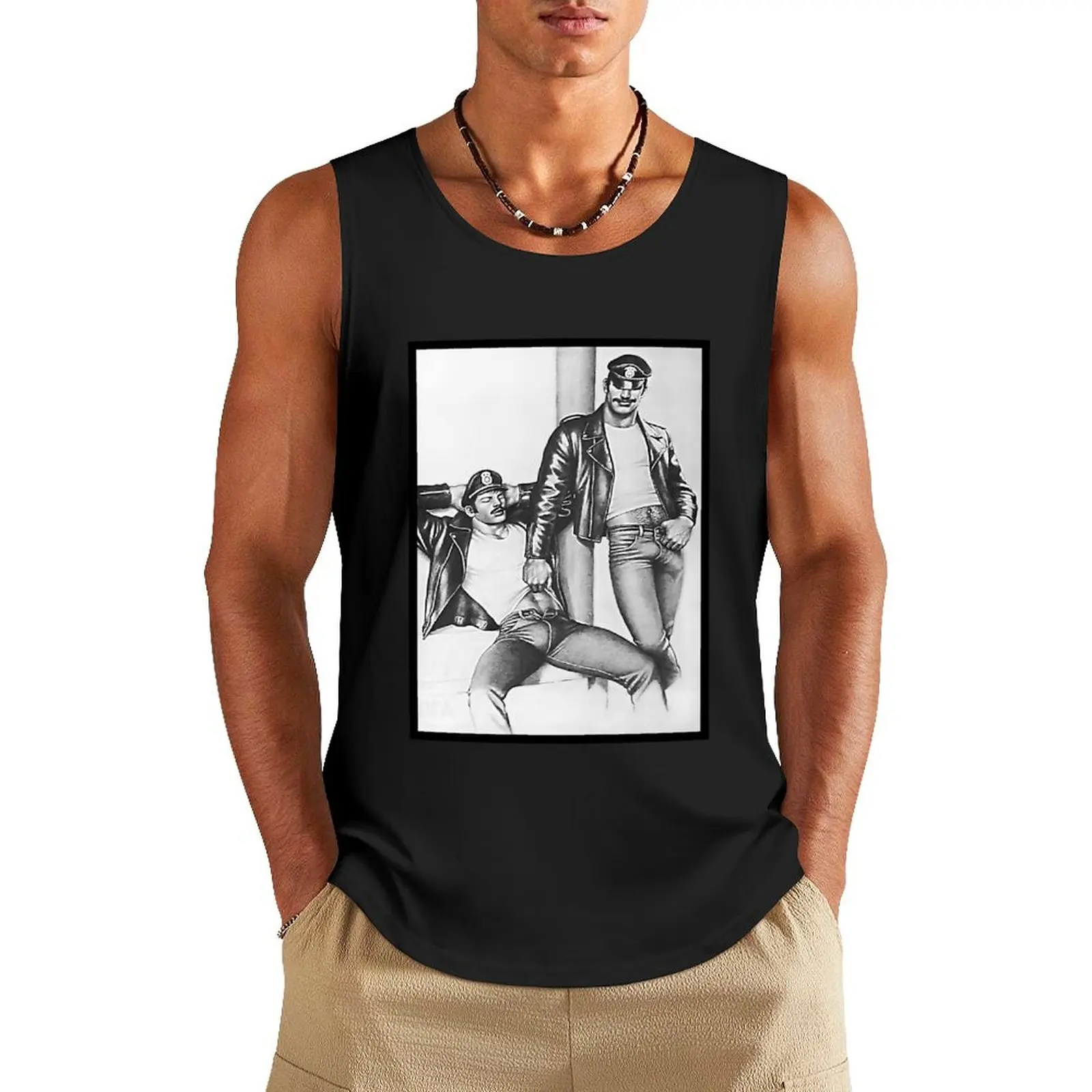 Chaleco Vintage Tom of Finland para hombre, camiseta sin mangas Frisky Duo, ropa de gimnasio de verano