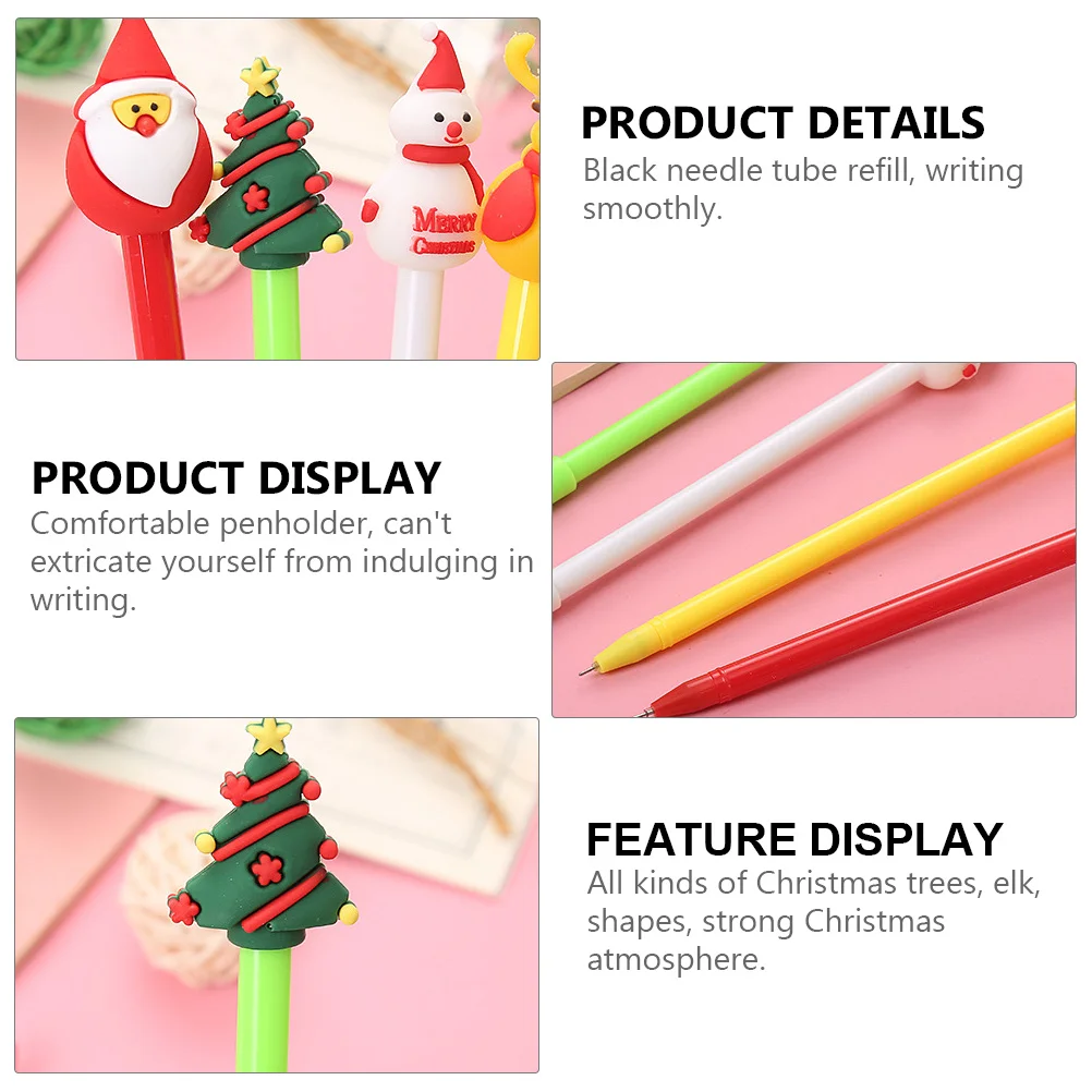 

20Pcs Office Gel Pen Christmas Style Smooth Stroke Sufficient Quantity for Daily Use Writing Practice Xmas Signing Pen Set