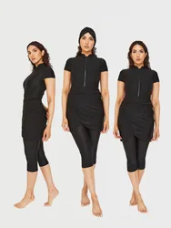 3 pz Burkini musulmano maniche corte costumi da bagno costumi da bagno islamici modesto costume da bagno donna gonna per costume da bagno donna preghiera vestiti donna