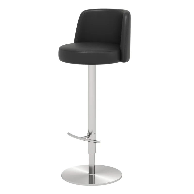 &c Hotel Stainless Steel Bar Stool Chair Lift Revolving Leather Dining High Stool for Home