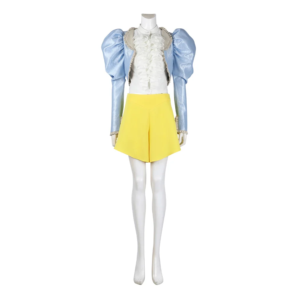 Bella Baxter Cosplay Costume Movie Poor Cos Thing Women Blue Coat Yellow Skirt Halloween Carnival Party Suit