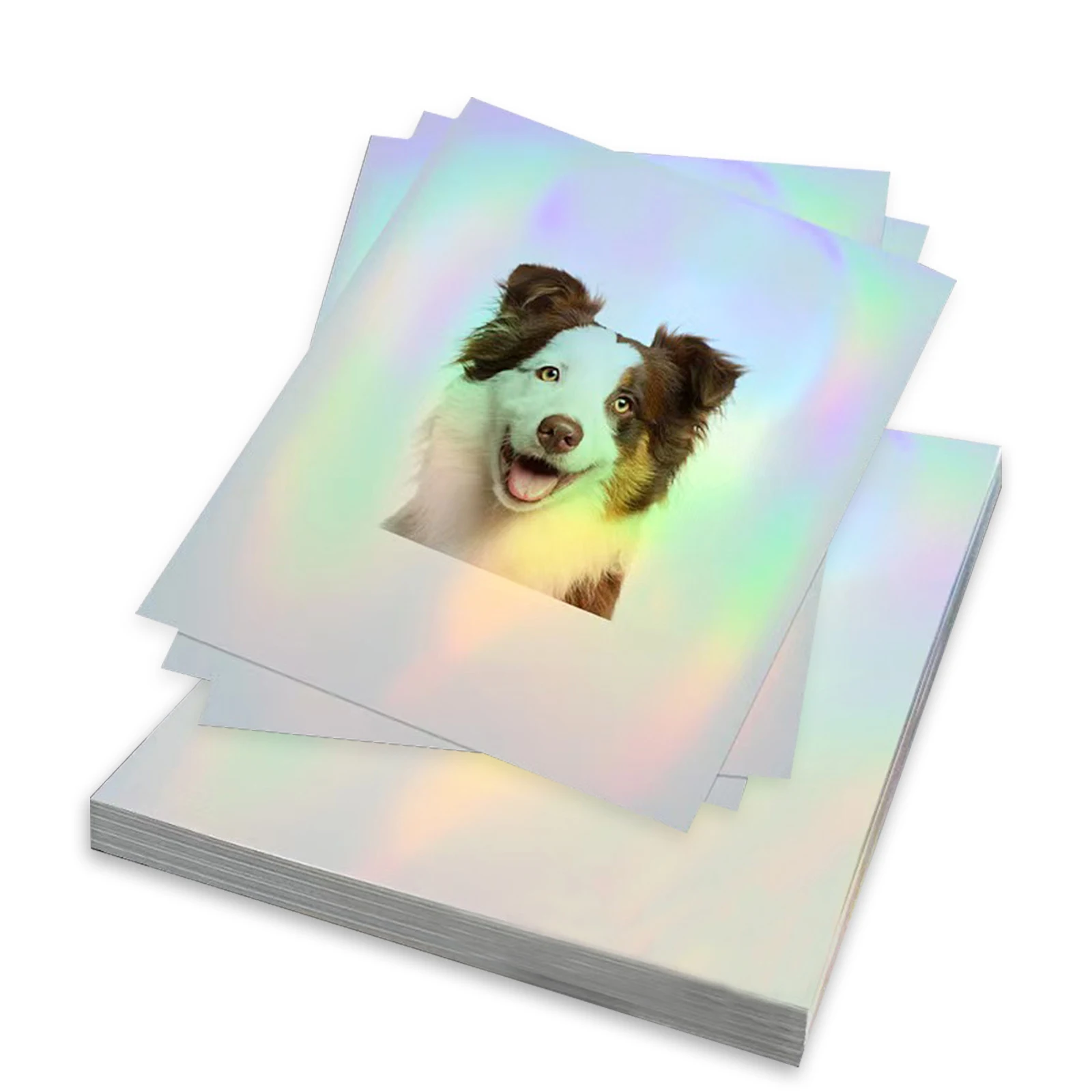 

10pcs A4 Holographic Printable Sticker Paper Transparent Laser PET Adhesive Paper For Inkjet Printer Waterproof DIY 8.3“×11.7”