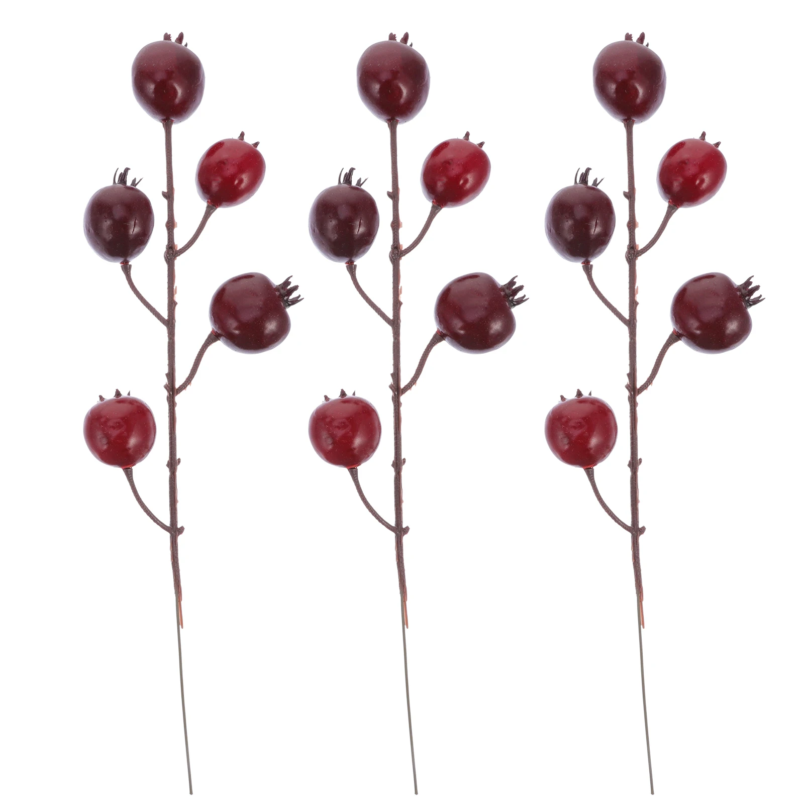 

3 Pcs Artificial Pomegranate Branches Red Christmas Decor Simulated Berry Cuttings Home Wedding Party Fruited nament Long