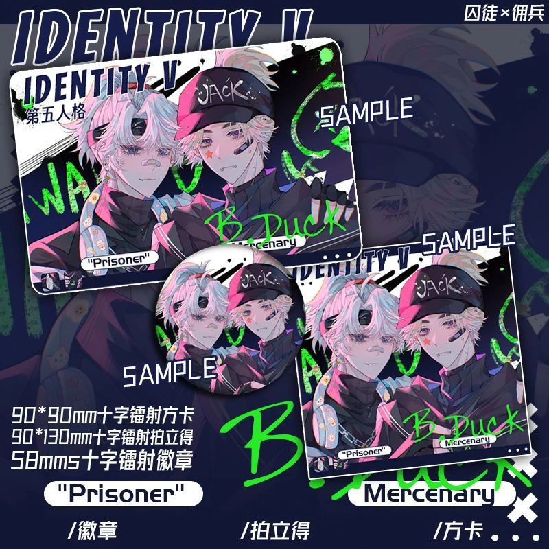 Anime Identity Ⅴ Luca Balsa Prisoner Cosplay Tide Badge Laser Ticket Counterfoil Exquisite Delicacy  Ambitus