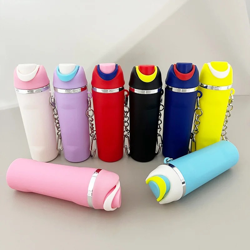 4pcs Stylish Fruit Cup Drink Container Keychain with Detachable Lipstick Holder, Ideal Gift for Outdoor Backpacks,  Birthdays