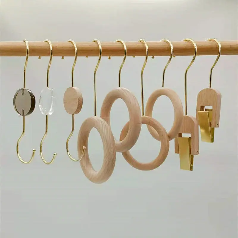 

Stores Selling Clothes Pants Scarf Hangers Solid Wooden Hooks Home Storage Garment Hat Rack Bedroom Goods Closet Organizer Shelf