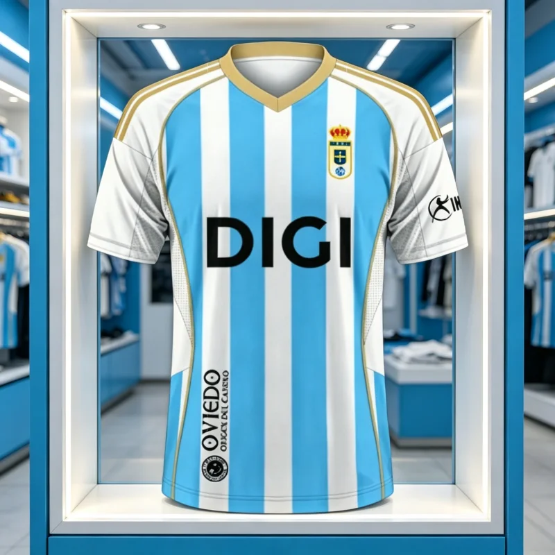 2026 New Unisex Real Oviedo Centenary Away Jersey Short Sleeved Summer Breathable Fashionable Family and Parent-child T-shirt