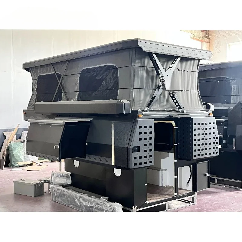 High Quality Customized Aluminum Hard Shell Pickup Rooftop Tent With Canopy Offroad Camping