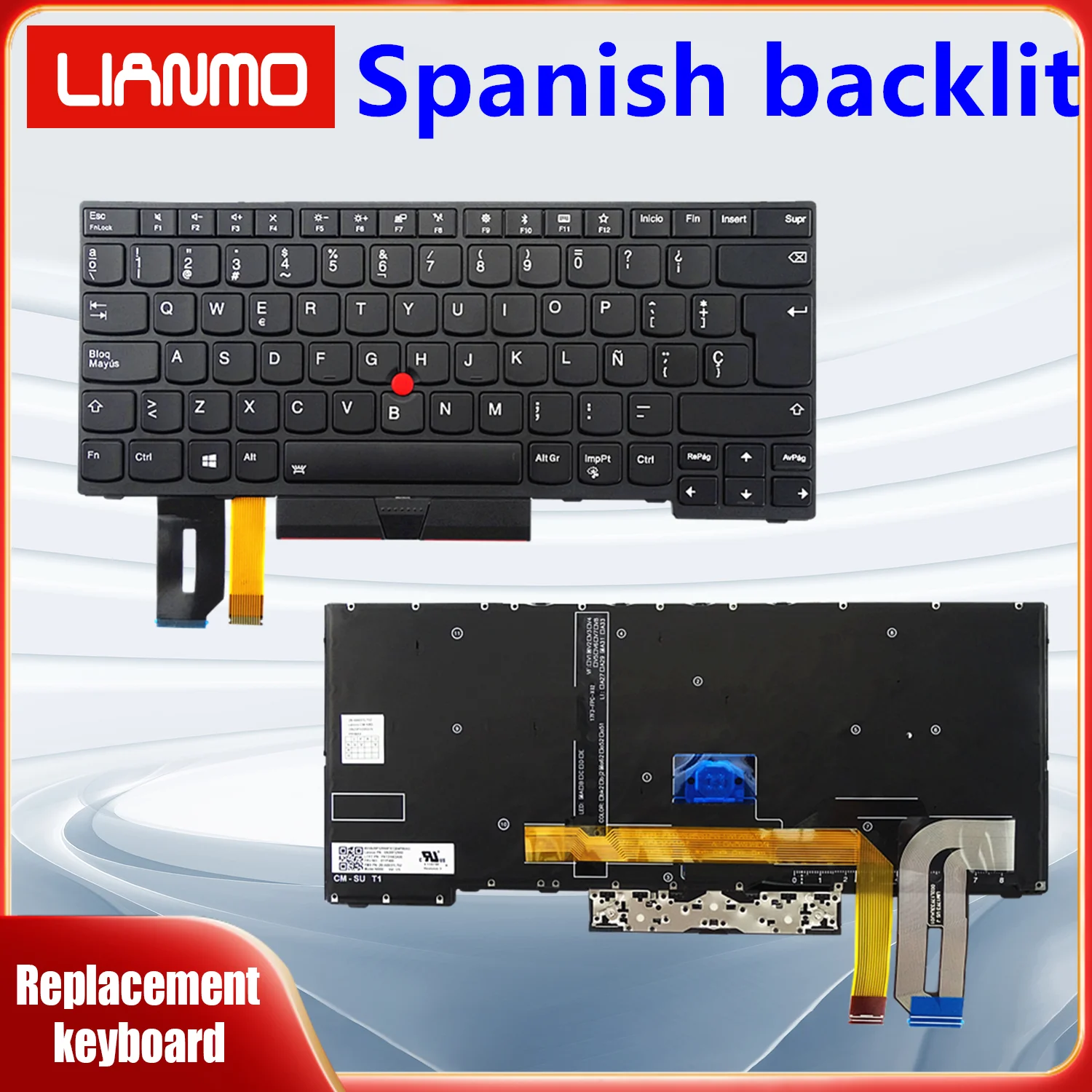 Spanish Notebook keyboard Applicable to Lenovo T480S E480 E490 T490 L480 L490 P43S E485 E495 R480 R490 S2 3rd Gen L380 L390