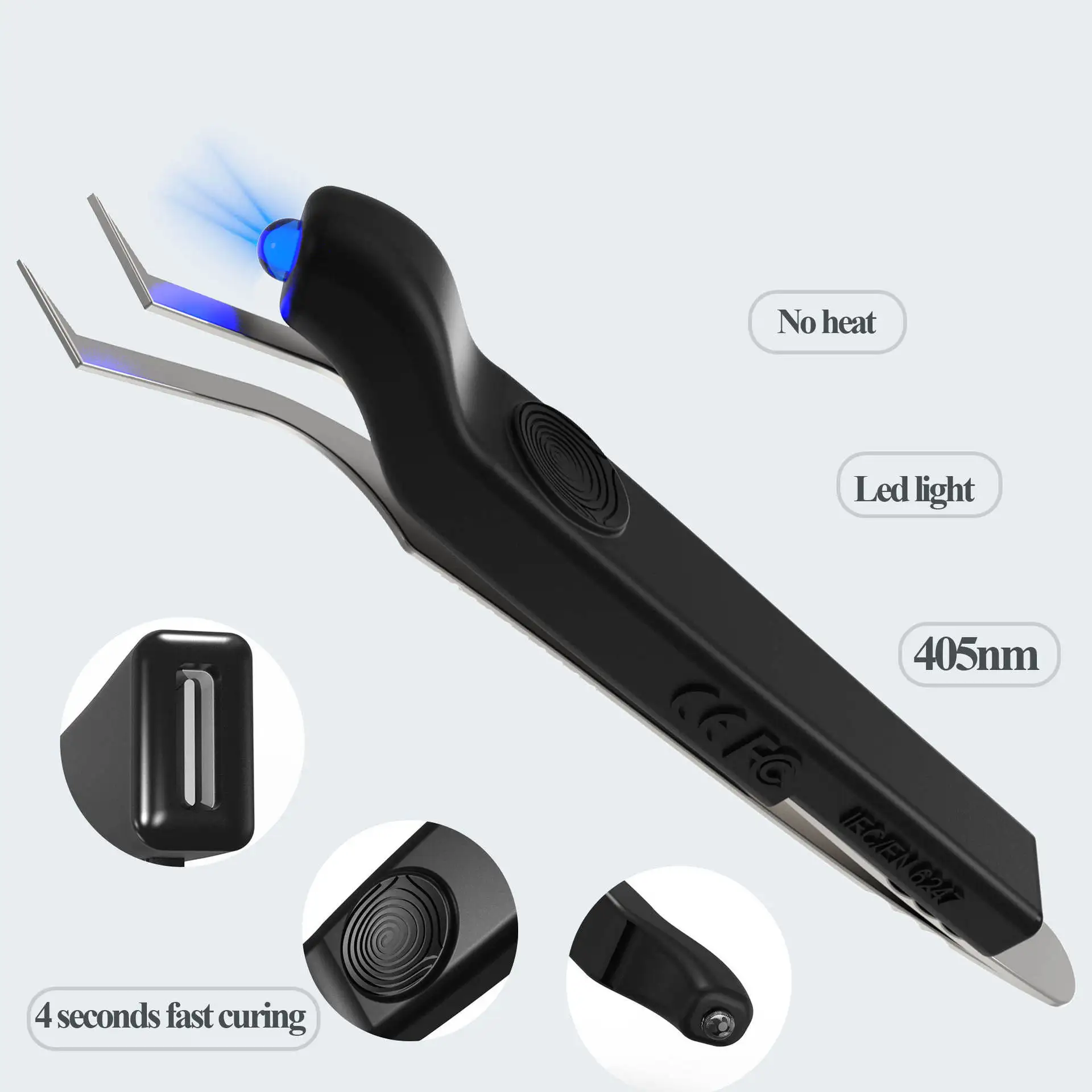 

Портативная мини-лампа 2-в-1 для наращивания ресниц, профессиональная УФ-лампа для наращивания ресниц, лампа-пинцет с подсветкой, портативная лампа для наращивания ресниц