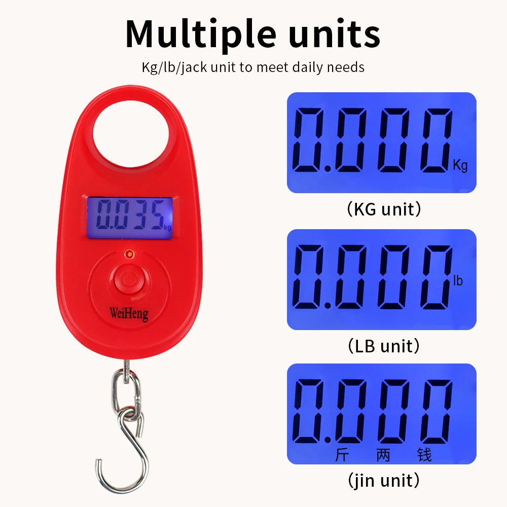 25kg 5g Mini Digital Hook Scale Portable Electronic Hanging Scale Precision Luggage Fishing Pocket Weighing Scales with Backlit