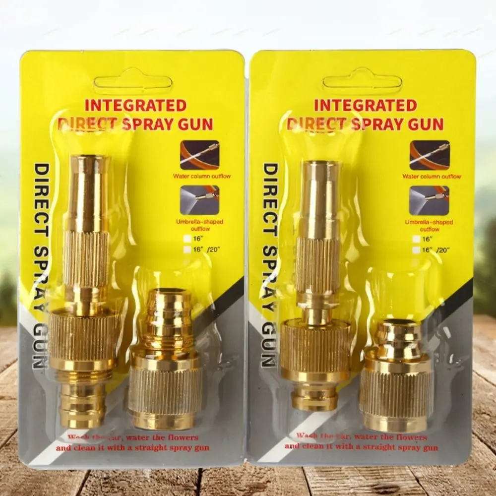 1Set High Pressure Water Spray Torch Nozzle Brass Plating with Quick-connect Connector Washing Machine Nozzle 1/2