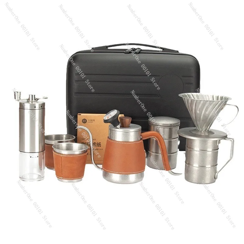 Portable Espresso Coffee Set with Handbag,Outdoor Travel Coffee Utensils,Complete Espresso Coffee Kit,Ideal Festival or Gift Set