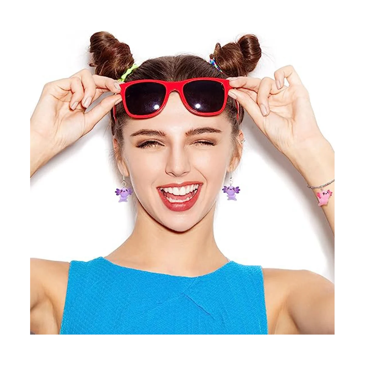 24 PCS ciondoli animali Axolotl ciondoli in resina per gioielli che fanno piccoli animali in resina figure in resina ornamento Axolotl in miniatura