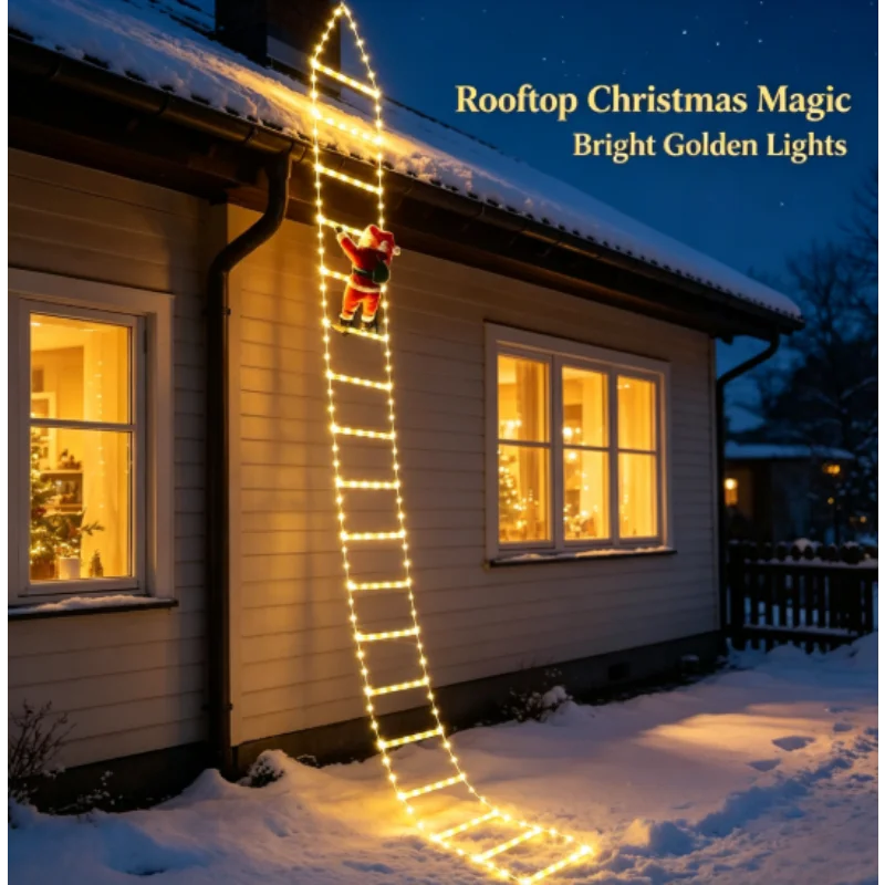 Climbing Ladder 3M Santa Claus Outdoor Christmas Tree Decoration for Home Garden Ornament New Year Gift Holiday Xmas Decor