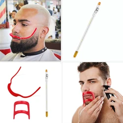 Beard Shaping Tool Men Tracing Guide for Lineup Edge Up Beard Cutting Trimmer Stencil Pencil Barber Supplies Grooming Kit