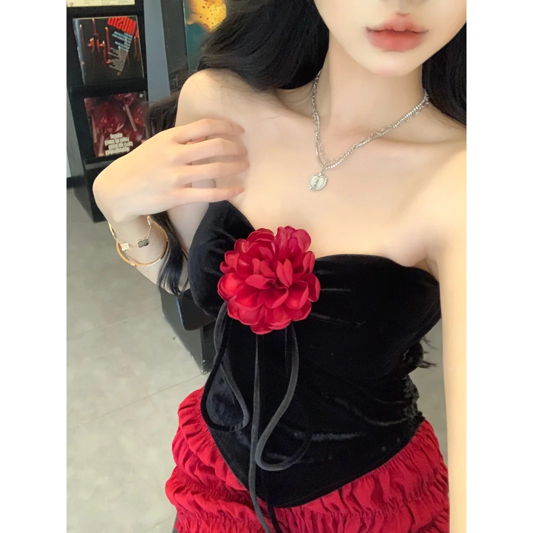 Y2k Aesthetic Vintage Flower Tops Women Sexy Streetwear Sleeveless Slim Top Tanks Female Summer Grunge Party Fairy Strappy Camis