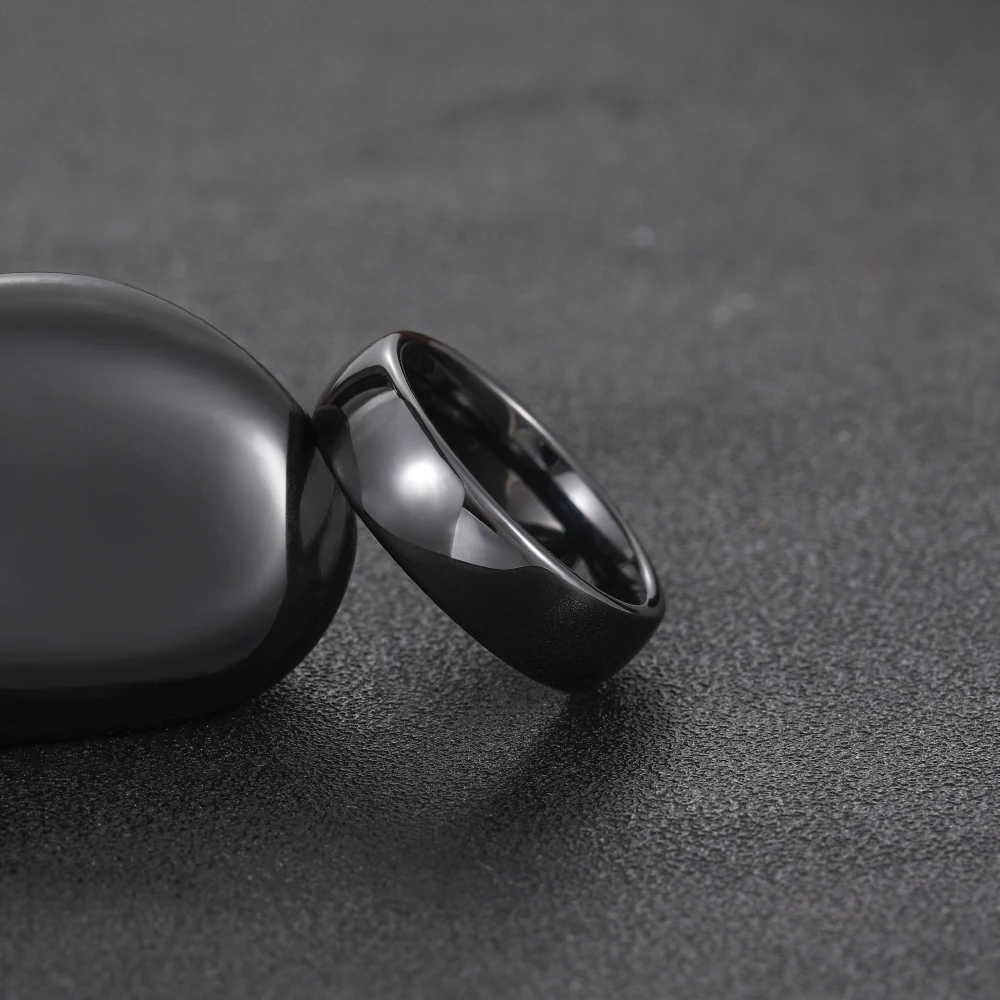 TIGRADE 2/4/6mm Black Ceramic Ring Polished Men Women Wedding Rings Engagement Band Female bague Anti-Scratched Plus Size 4-14