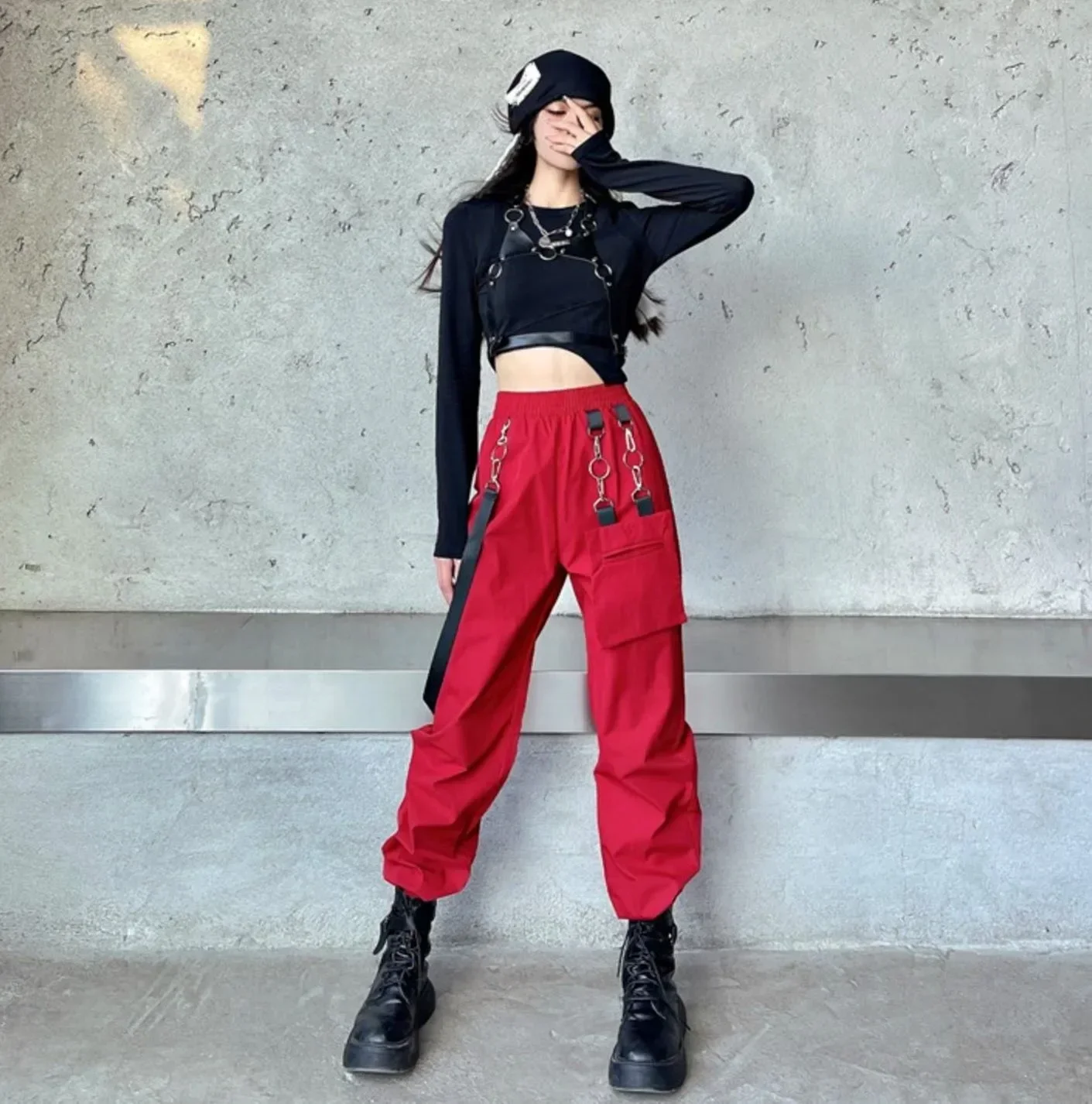 Roupa de dança de salão moderna jazz dança traje feminino street wear hip hop festival rave outfit jazz dança traje desempenho