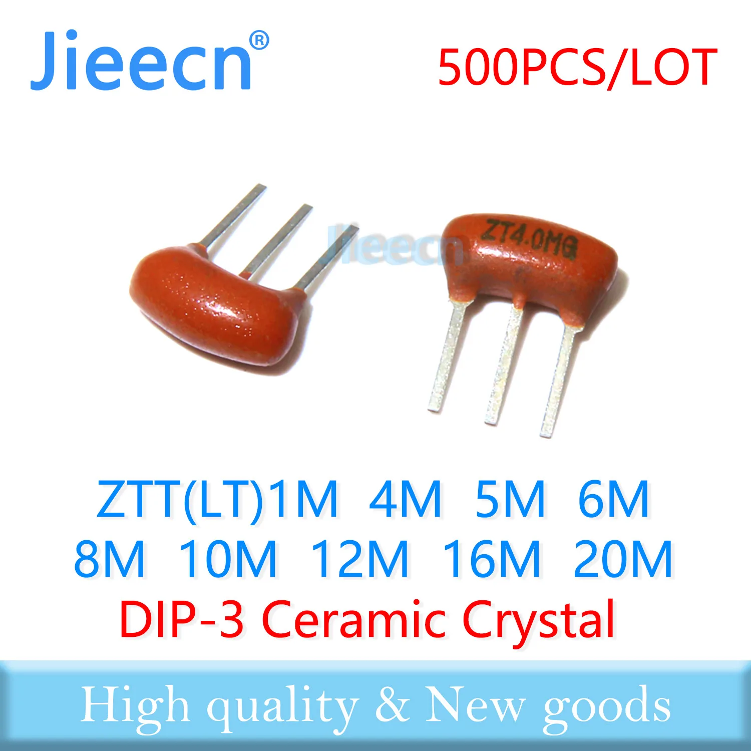 500PCS ZTT LT 1M DIP-3 Ceramic Crystal 1MHZ 4MHZ 5MHZ 6MHZ 8MHZ 10MHZ 12MHZ 16MHZ 20MHZ Resonator DIP 1M 4M 5M 6M 8M 10M 12M 16M