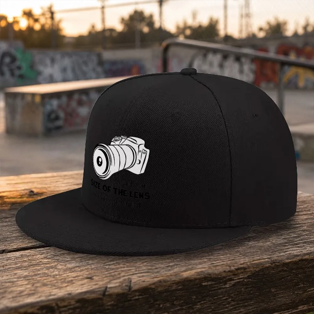 Camera Graphic Unisex Adjustable Flat Brim Baseball Cap Lightweight for Outdoor Casual Wear