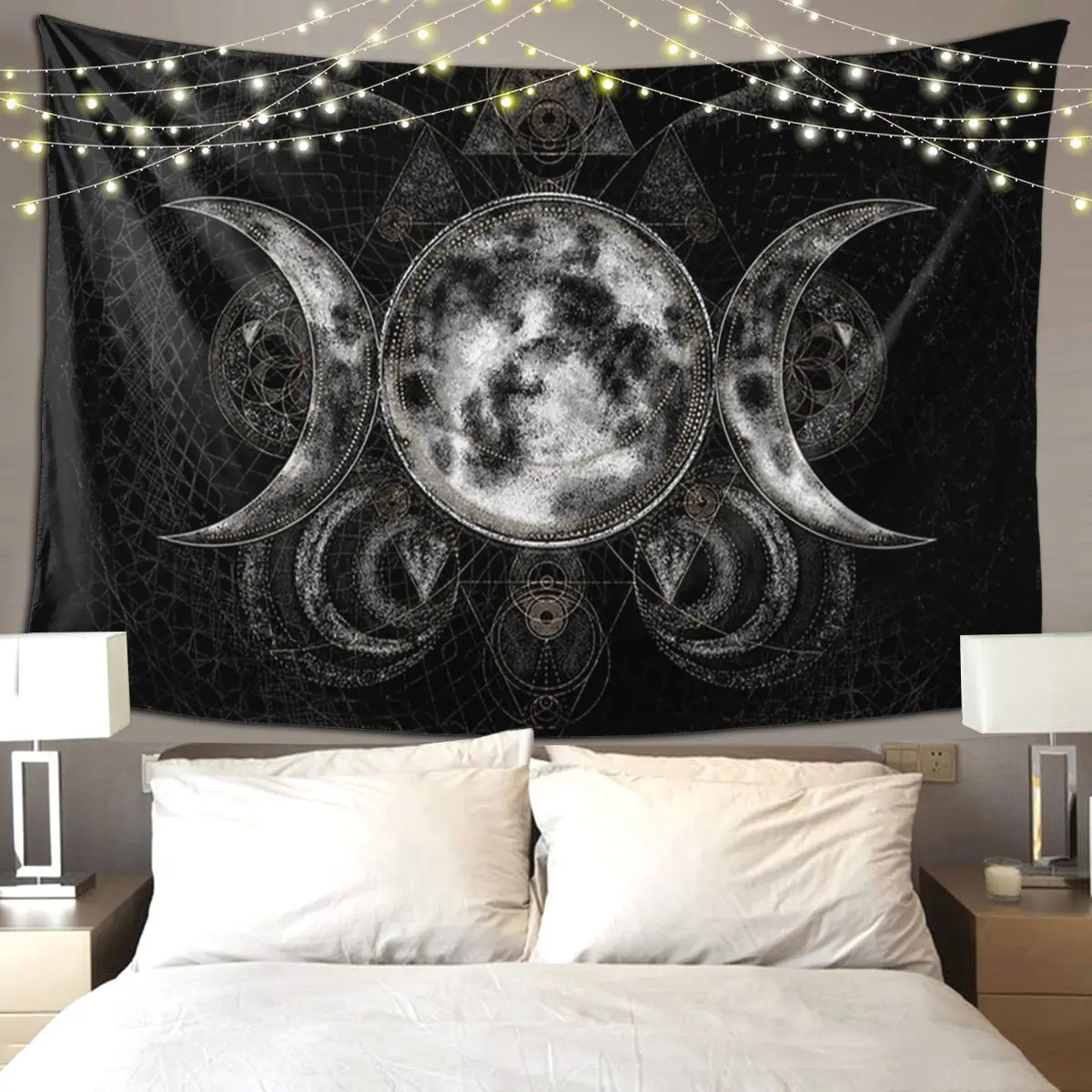 Triple Moon - Triple Goddess Tapestry Funny Wall Hanging Aesthetic Home Decoration Tapestries for Living Room Bedroom Dorm Room