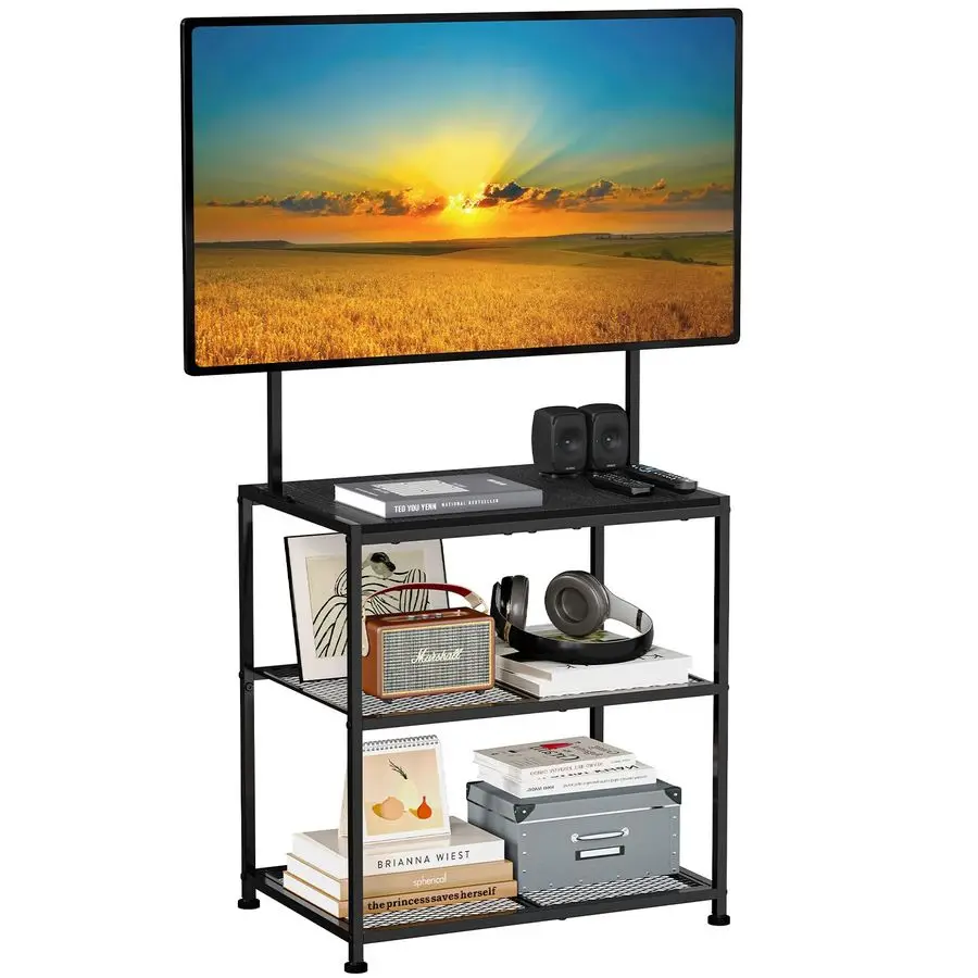 

23 Inch to 50 Inch Floor Small Corner TV Stand with Storage Shelves for Living Room Bedroom, Universal Floor Television Stands