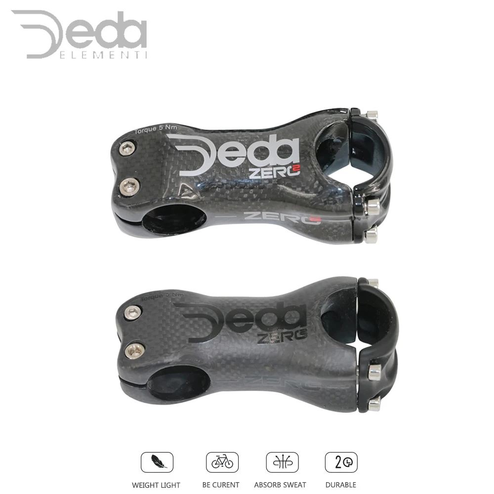 

DEDA Zero 2 Full 3k Carbon Gloss White/Matte Black Road/MTB Bike Stem 6/17 Degree Bicycle handlebar Part