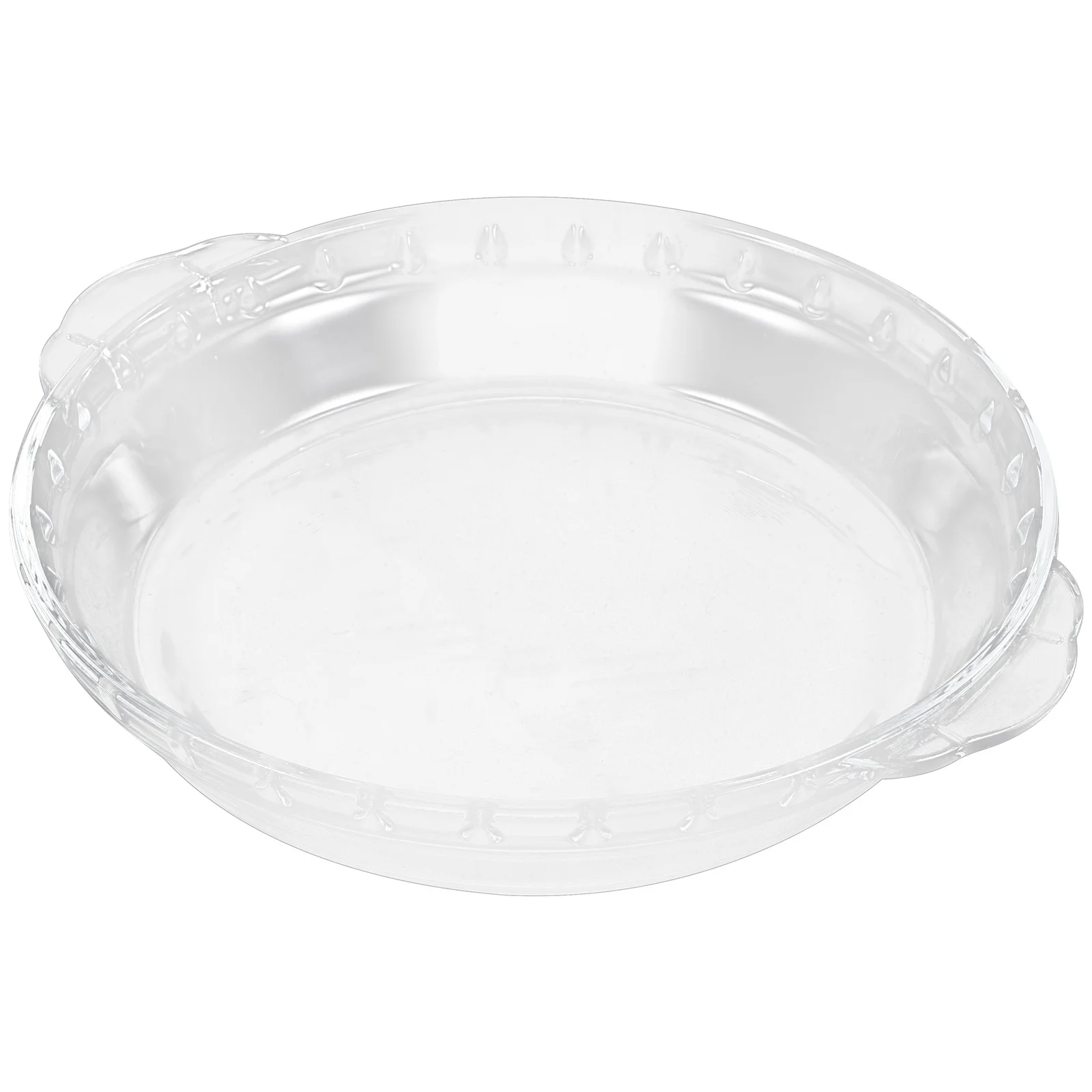 

Round Glass Baking Tray Clear Pie Plate with Handles for Roasting Vegetables Cheese Cake Lasagna Pie Plates