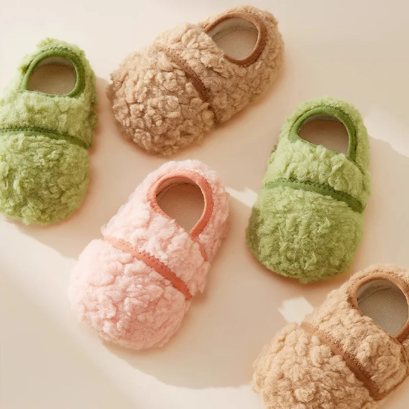 

Утолщенные детские носки-тапочки, противоскользящие теплые туфли для малышей на первый шаг, милые нескользящие домашние тапочки для мальчиков и девочек для младенцев и малышей