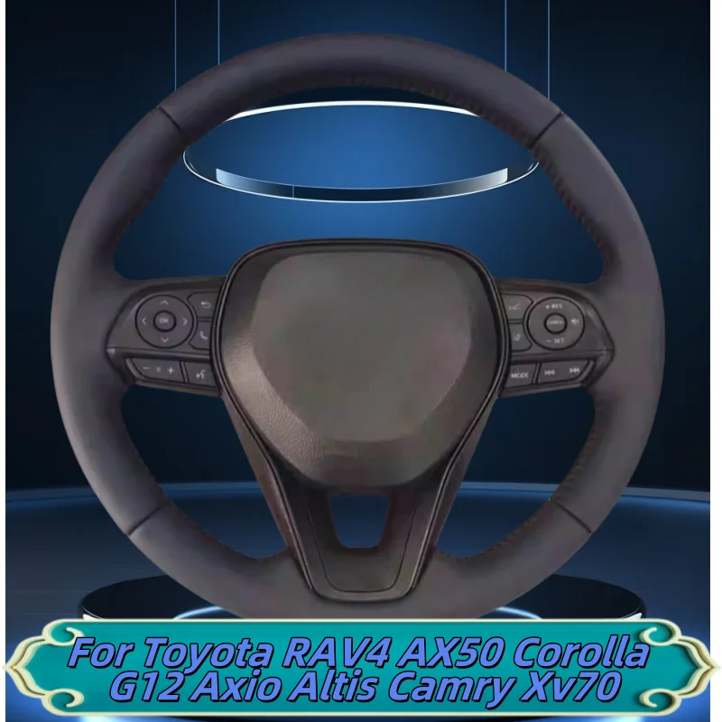 

Car Steering Wheel Cover Hand-Sewn Microfiber Leather For Toyota RAV4 AX50 Corolla G12 Axio Altis Camry Xv70 Car Accessories