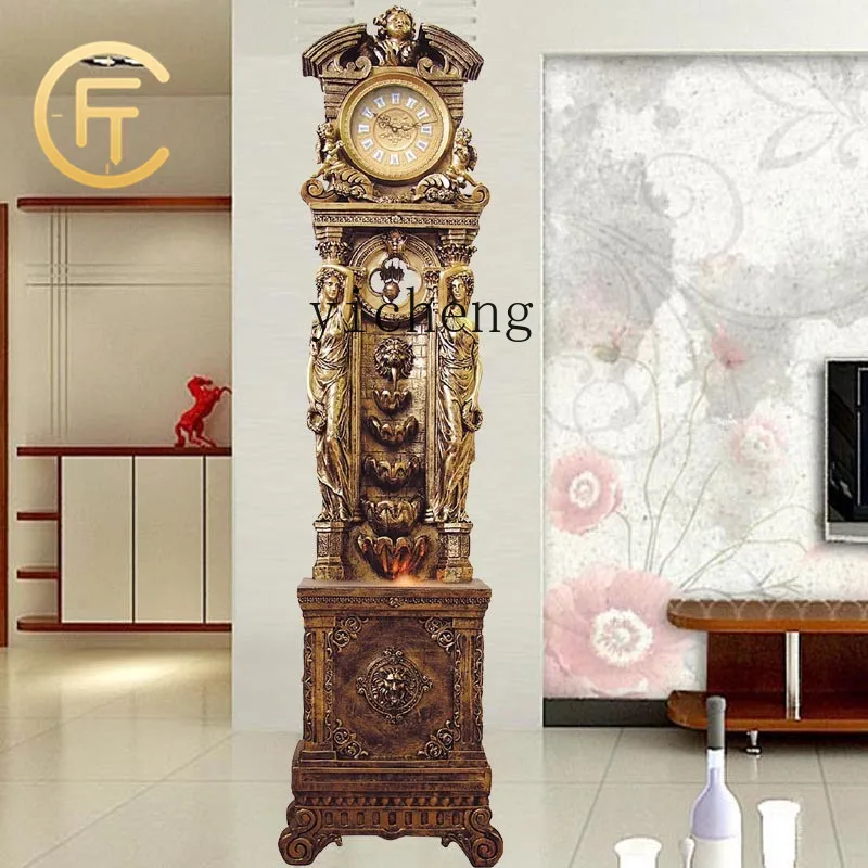 Zc Living room floor to ceiling clock, vertical clock, large antique seat clock, large ornament next to TV cabinet