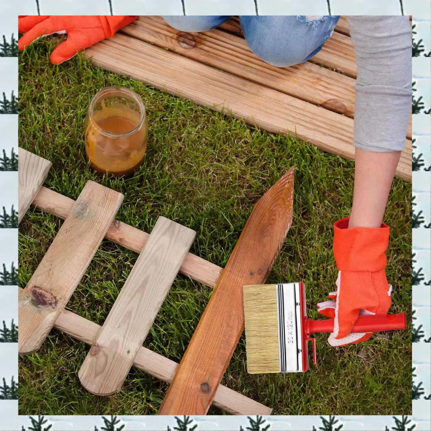 

ABLG 4 Pcs Shed Fence Paint Brushes Decking & Timber Block Stain Brush 4.7Inch/120Mm For All Types Of Painting Job