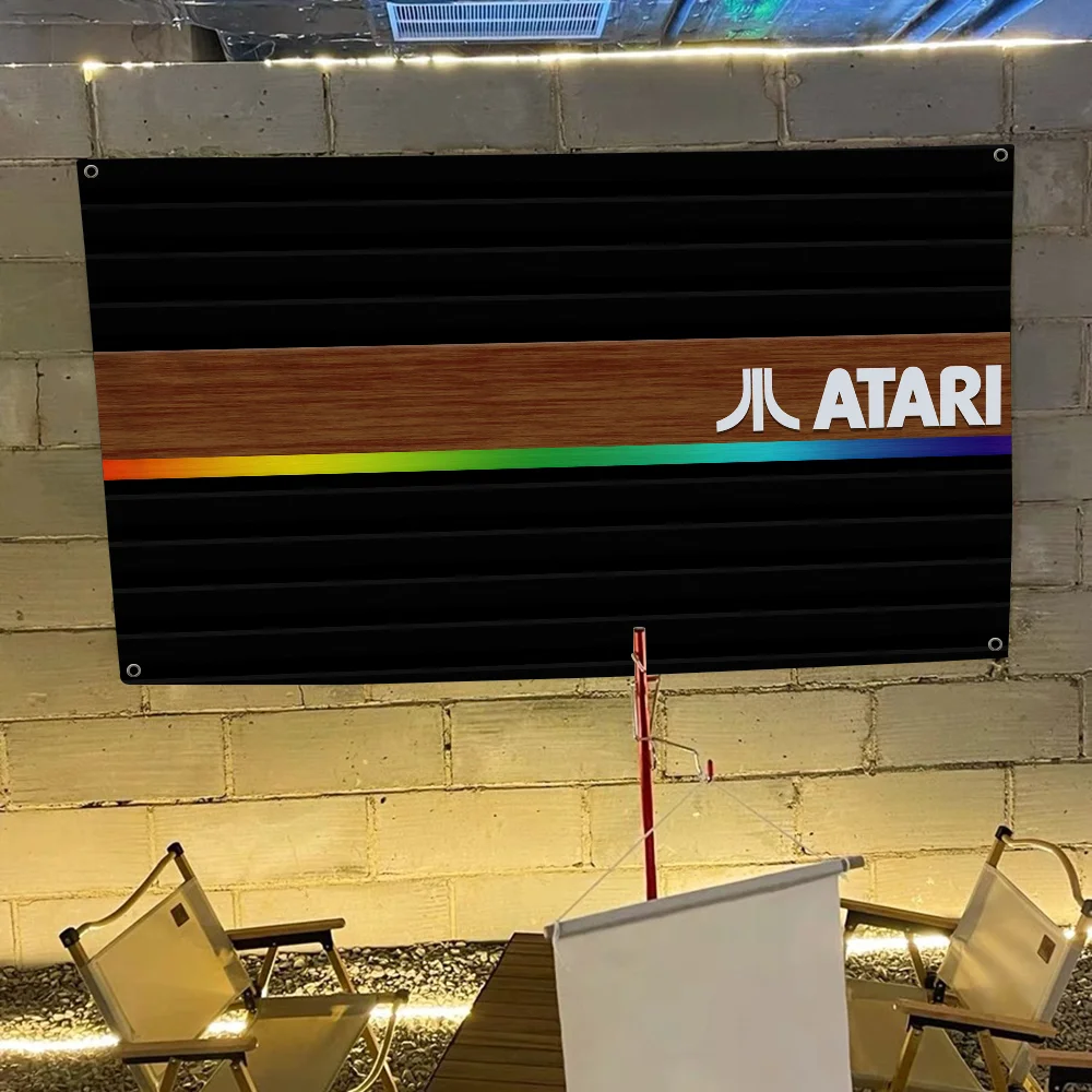 Atari Logo High End Quality Banner Printing Artistic Atmosphere Style Camping Flag